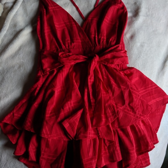 princess polly red playsuit
